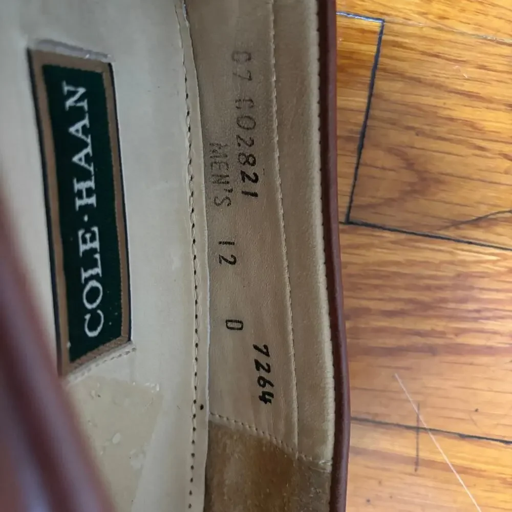 Cole Haan Men's US 12 D Brown Leather Tassel Loafer Shoes